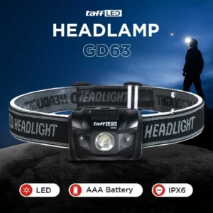 taffled headlamp gd63 — terang maksimal untuk semua petualangan malam anda