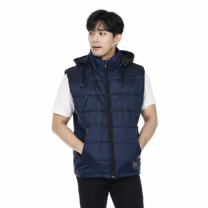 rompi parasut pria vest motor / outdoor anti angin hitam – navy